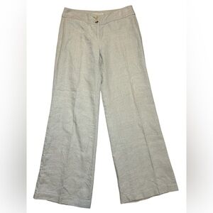 Michael Kors Tan Wide-Leg Linen Pants